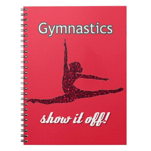 Gymnastik Meet Show if Off Cherry Red Notizblock (Vorderseite)