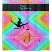 Gymnastik mehrfarbig Personalisiert Duschvorhang (Vorderseite)