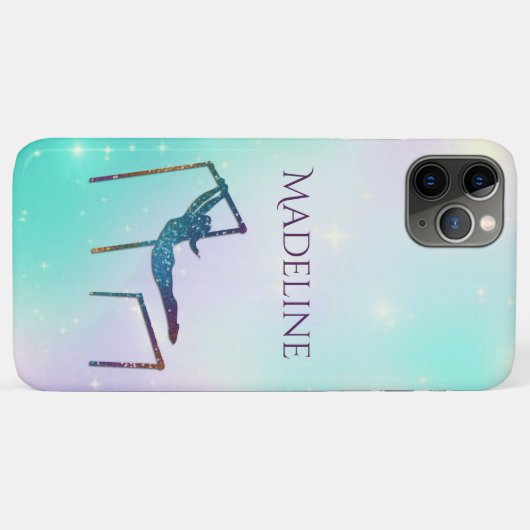 Gymnastik Minty Sparkle w/ Name Gymnast Case-Mate iPhone Hülle (Rückseite (Horizontal))