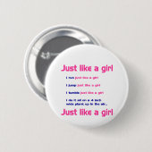 Gymnastik mögen ein Mädchen Button (Vorne & Hinten)
