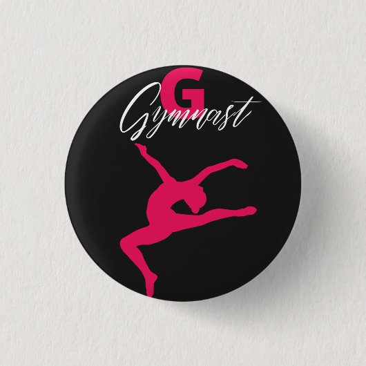 Gymnastik Monogram G ist für Gymnast Button (Vorderseite)