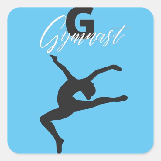 Gymnastik Monogram G ist für Gymnast Quadratischer Aufkleber (Vorderseite)