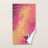 Gymnastik Monogram Name Gold Glitzer Badhandtuch Set (Handtuch)