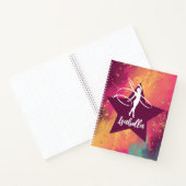 Gymnastik Monogram Name Gold Glitzer Notizblock (Innenseite)