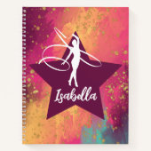 Gymnastik Monogram Name Gold Glitzer Notizblock (Vorderseite)