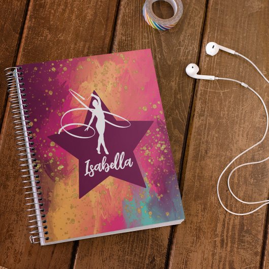 Gymnastik Monogram Name Gold Glitzer Notizblock