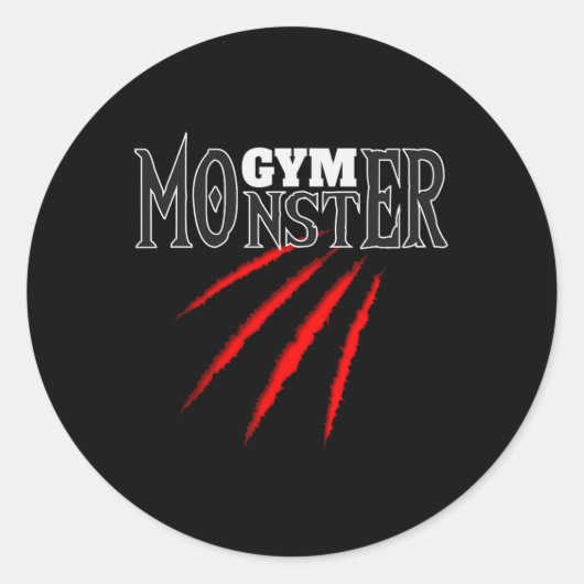 Gymnastik Monster Sport Bodybuilding Runder Aufkleber (Vorderseite)