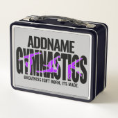Gymnastik NAME Acrobatic Team Handspring Gymnast Metall Brotdose (Rückseite)