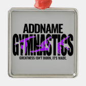Gymnastik NAME Acrobatic Team Handspring Gymnast Ornament Aus Metall (Vorne)