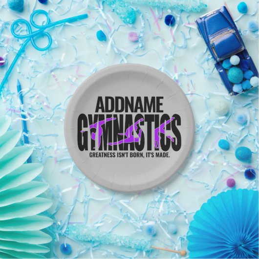 Gymnastik NAME Acrobatic Team Handspring Gymnast Pappteller (Party)