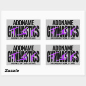 Gymnastik NAME Acrobatic Team Handspring Gymnast Rechteckiger Aufkleber (Blatt)