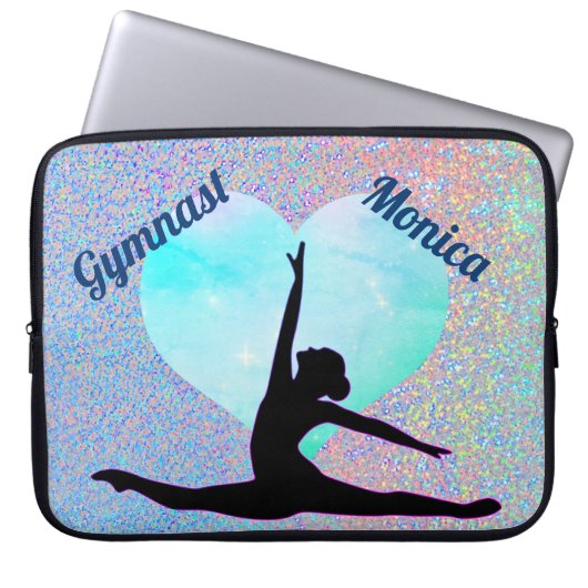 Gymnastik Notebookgehäuse mit Name Laptopschutzhülle (Vorderseite)