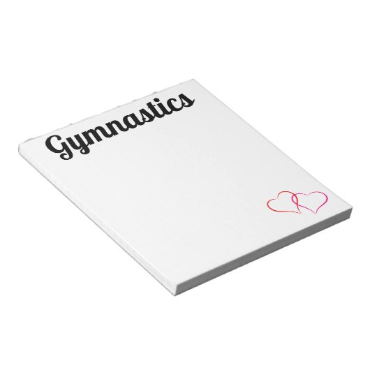 Gymnastik Notepad mit Herz 5.5" x 6" - 40 Seite Notizblock (angewinkelt)