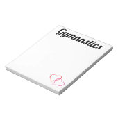 Gymnastik Notepad mit Herz 5.5" x 6" - 40 Seite Notizblock (Rotiert)
