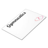 Gymnastik Notepad mit Herz Notizblock (angewinkelt)