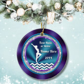 Gymnastik Ornament Hübsch Lila, Aquamarin und weiß