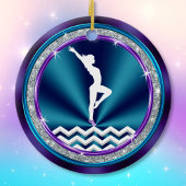 Gymnastik Ornament Hübsch Lila, Aquamarin und weiß