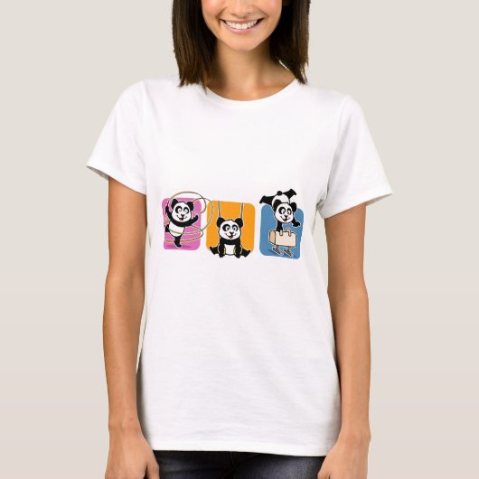 Gymnastik Pandas T-Shirt (Vorderseite)
