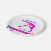 Gymnastik Papier Teller mit personalisiertem Namen (Schrägansicht)