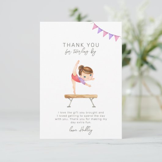 Gymnastik Party Danke Karte (Stehend Vorderseite)