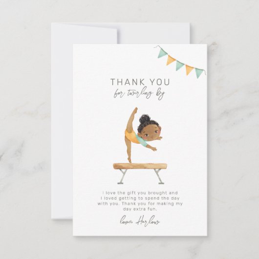 Gymnastik Party Danke Karte (Vorderseite)