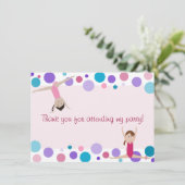 Gymnastik-Party-Ebene danken Ihnen im Aqua und in Dankeskarte (Stehend Vorderseite)