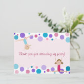 Gymnastik-Party-Ebene danken Ihnen im Aqua und in Einladung (Stehend Vorderseite)