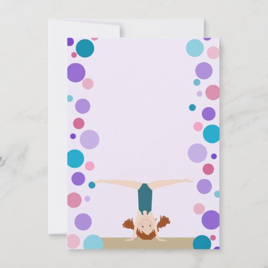 Gymnastik-Party-Ebene danken Ihnen im Aqua und in Einladung (Rückseite)