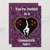 Gymnastik Party Einladung (Vorne/Hinten)