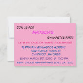 Gymnastik Party Einladung (Rückseite)
