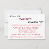 Gymnastik Party Einladung (Rückseite)