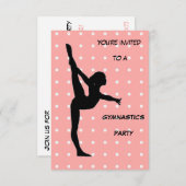 Gymnastik Party Einladung (Vorne/Hinten)