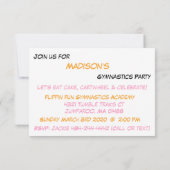 Gymnastik Party Einladung (Rückseite)