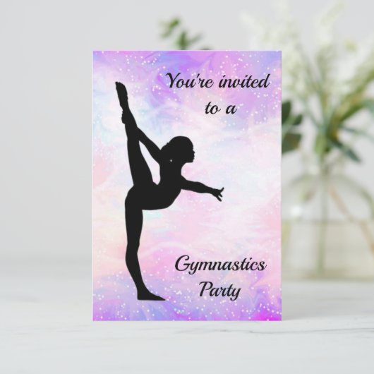 Gymnastik Party Einladung (Stehend Vorderseite)