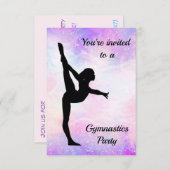 Gymnastik Party Einladung (Vorne/Hinten)