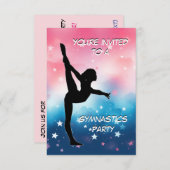 Gymnastik Party Einladung (Vorne/Hinten)