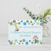 Gymnastik Party Einladung Black, Aqua und Green (Stehend Vorderseite)