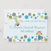 Gymnastik Party Einladung Black, Aqua und Green (Vorderseite)