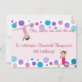 Gymnastik Party Einladung Lila, Aquamarin und Pink (Vorderseite)