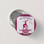 Gymnastik Party Glitzer & Stars Button (Vorne & Hinten)