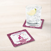 Gymnastik Party Glitzer & Stars Rechteckiger Pappuntersetzer (Vor Ort)