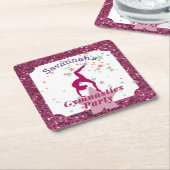 Gymnastik Party Glitzer & Stars Rechteckiger Pappuntersetzer (angewinkelt)