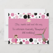 Gymnastik-Party in rosa, im Grau u. im Schwarzen Einladung (Vorderseite)