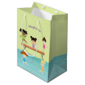 Gymnastik Party Mittlere Geschenktüte (Vorderseite Schrägansicht)