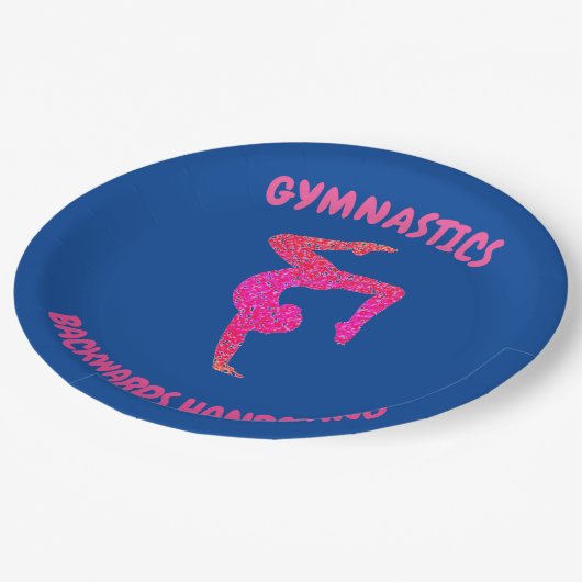 Gymnastik Party Papier Teller. Papierplatte Pappteller (Schrägansicht)