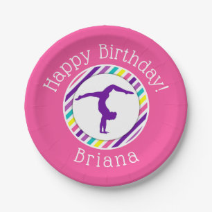 Gymnastik Party Pink Girl Pappteller