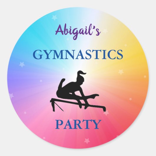 Gymnastik Party Rainbow Stars Stickers (Vorderseite)
