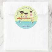 Gymnastik Party Runder Aufkleber (Tasche)