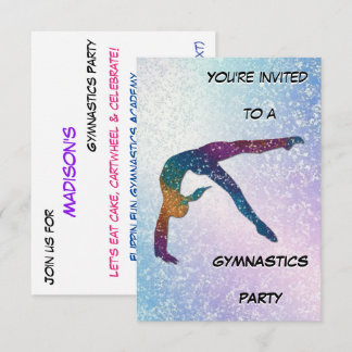 Gymnastik Party Shimmer Einladung