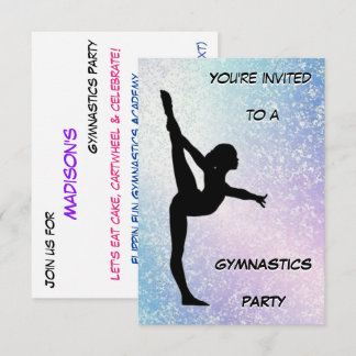 Gymnastik Party Shimmer Einladung